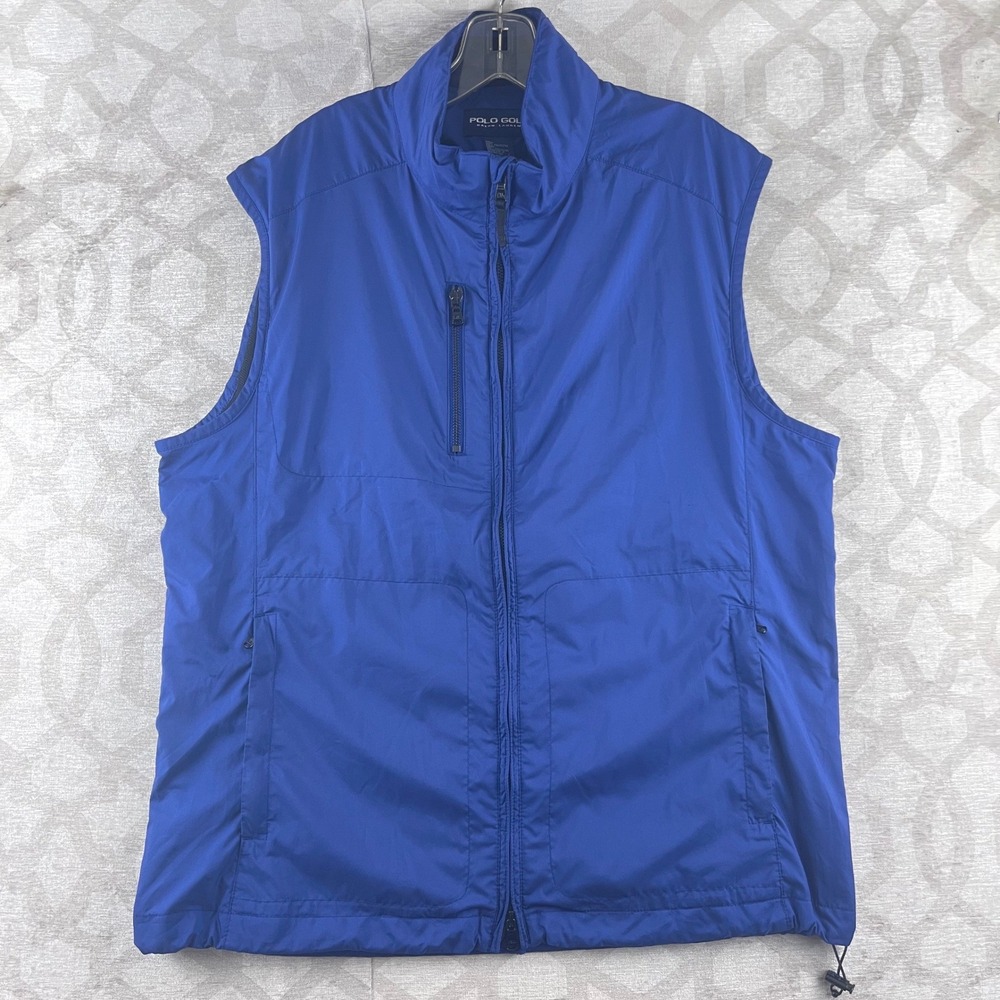 Polo Golf Ralph Lauren Mens‎ Royal Blue Full Zip Windbreaker Vest Large L